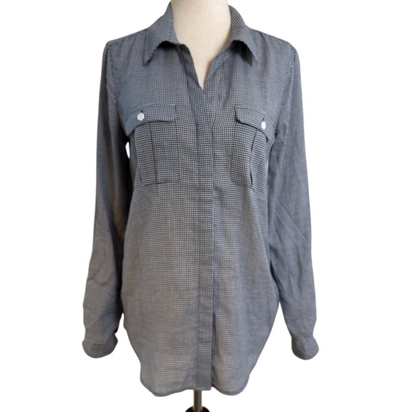 Joie Tops - Joie Gingham Button Down Shirt Roll‎ Tab Sleeves Career Casual XXS